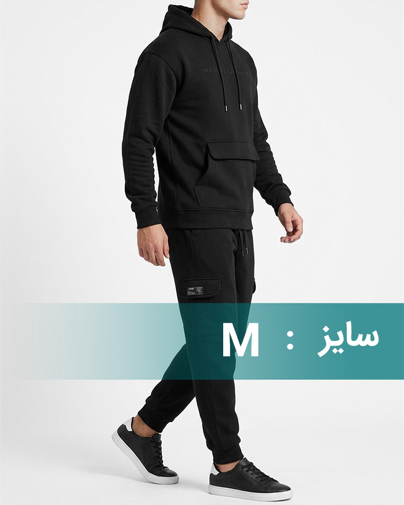 ست هودی و شلوار توکرکی مردانه 3109 - مشکی