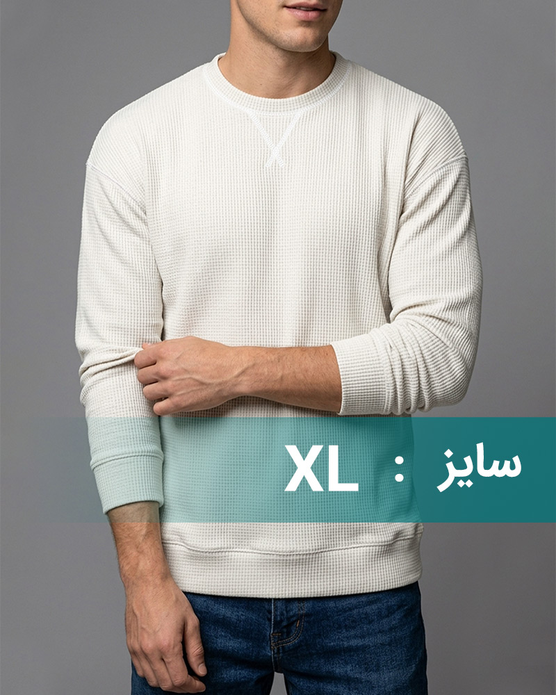 بلوز ساده مردانه VK021227 - کرمى